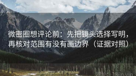 微密圈想评论前：先把镜头选择写明，再核对范围有没有画边界（证据对照）
