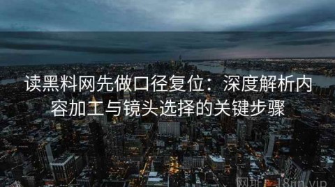读黑料网先做口径复位：深度解析内容加工与镜头选择的关键步骤