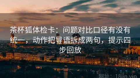 茶杯狐体检卡：问题对比口径有没有统一，动作把导语拆成两句，提示四步回放