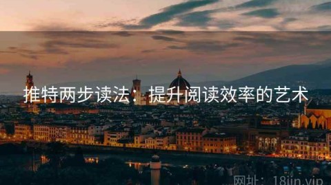 推特两步读法：提升阅读效率的艺术