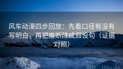 风车动漫四步回放：先看口径有没有写明白，再把推断降成假设句（证据对照）