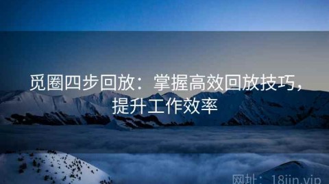 觅圈四步回放：掌握高效回放技巧，提升工作效率