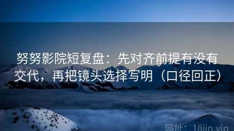 努努影院短复盘：先对齐前提有没有交代，再把镜头选择写明（口径回正）
