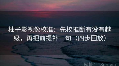柚子影视像校准：先校推断有没有越级，再把前提补一句（四步回放）
