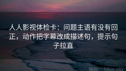 人人影视体检卡：问题主语有没有回正，动作把字幕改成描述句，提示句子拉直