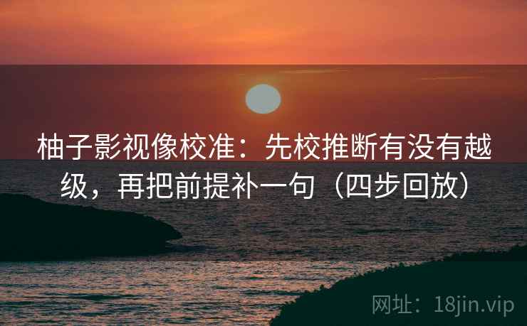 柚子影视像校准：先校推断有没有越级，再把前提补一句（四步回放）