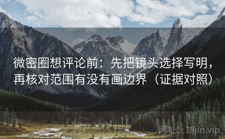 微密圈想评论前：先把镜头选择写明，再核对范围有没有画边界（证据对照）