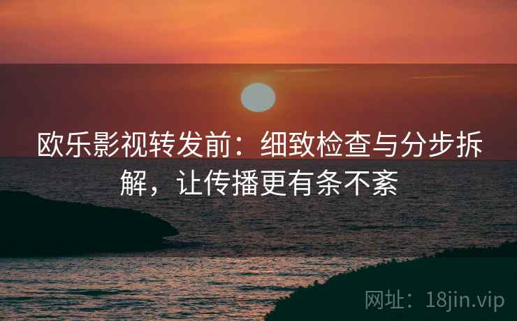 欧乐影视转发前：细致检查与分步拆解，让传播更有条不紊