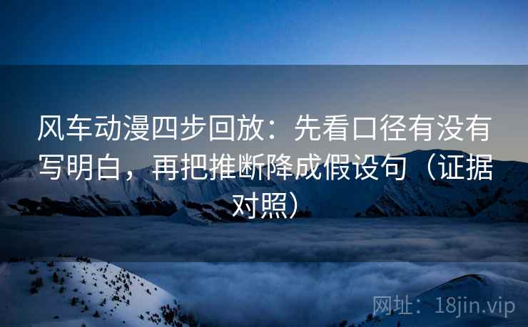 风车动漫四步回放：先看口径有没有写明白，再把推断降成假设句（证据对照）