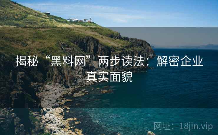 揭秘“黑料网”两步读法：解密企业真实面貌
